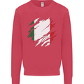 Torn Italy Flag Italians Day Football Kids Sweatshirt Jumper Heliconia