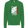Torn Italy Flag Italians Day Football Kids Sweatshirt Jumper Irish Green