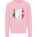 Torn Italy Flag Italians Day Football Kids Sweatshirt Jumper Light Pink