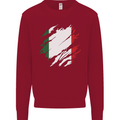 Torn Italy Flag Italians Day Football Kids Sweatshirt Jumper Red