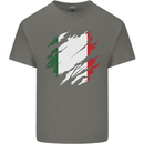 Torn Italy Flag Italians Day Football Kids T-Shirt Childrens Charcoal