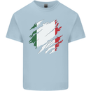 Torn Italy Flag Italians Day Football Kids T-Shirt Childrens Light Blue