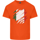 Torn Italy Flag Italians Day Football Kids T-Shirt Childrens Orange