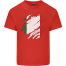 Torn Italy Flag Italians Day Football Kids T-Shirt Childrens Red