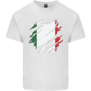 Torn Italy Flag Italians Day Football Kids T-Shirt Childrens White