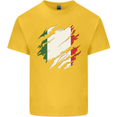 Torn Italy Flag Italians Day Football Kids T-Shirt Childrens Yellow