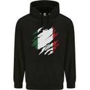 Torn Italy Flag Italians Day Football Mens 80% Cotton Hoodie Black
