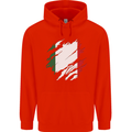 Torn Italy Flag Italians Day Football Mens 80% Cotton Hoodie Bright Red