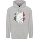 Torn Italy Flag Italians Day Football Mens 80% Cotton Hoodie Sports Grey