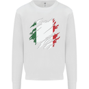 Torn Italy Flag Italians Day Football Mens Sweatshirt Jumper White