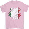 Torn Italy Flag Italians Day Football Mens T-Shirt 100% Cotton Light Pink
