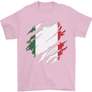 Torn Italy Flag Italians Day Football Mens T-Shirt 100% Cotton Light Pink