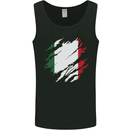 Torn Italy Flag Italians Day Football Mens Vest Tank Top Black