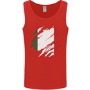 Torn Italy Flag Italians Day Football Mens Vest Tank Top Red