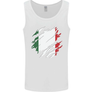 Torn Italy Flag Italians Day Football Mens Vest Tank Top White