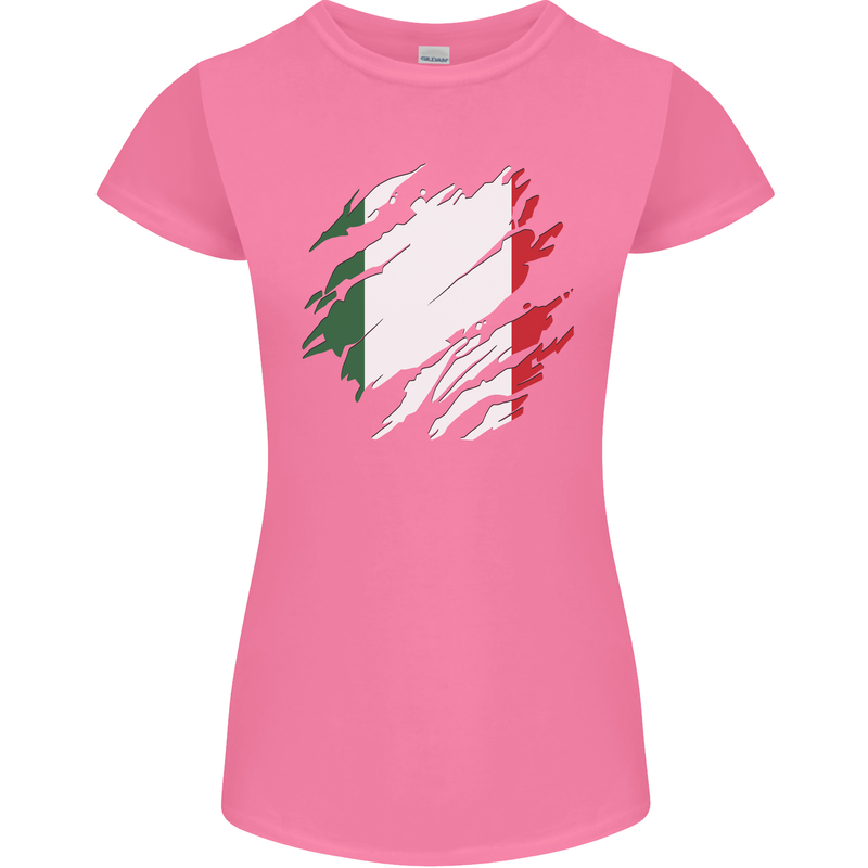 Torn Italy Flag Italians Day Football Womens Petite Cut T-Shirt Azalea