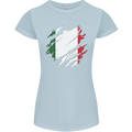 Torn Italy Flag Italians Day Football Womens Petite Cut T-Shirt Light Blue