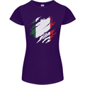 Torn Italy Flag Italians Day Football Womens Petite Cut T-Shirt Purple
