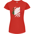 Torn Italy Flag Italians Day Football Womens Petite Cut T-Shirt Red