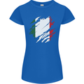 Torn Italy Flag Italians Day Football Womens Petite Cut T-Shirt Royal Blue