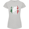 Torn Italy Flag Italians Day Football Womens Petite Cut T-Shirt Sports Grey