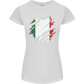 Torn Italy Flag Italians Day Football Womens Petite Cut T-Shirt White