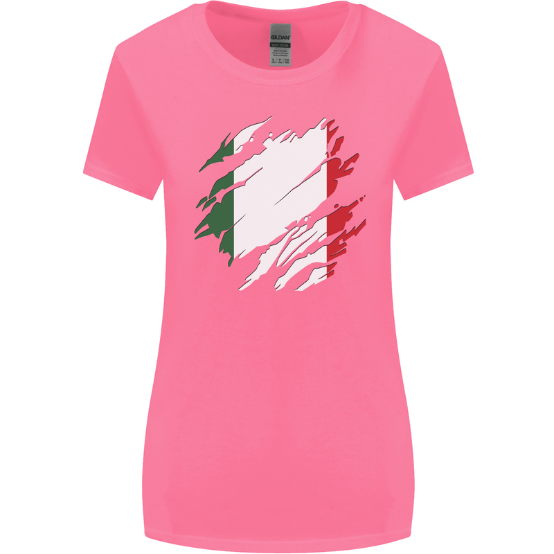 Torn Italy Flag Italians Day Football Womens Wider Cut T-Shirt Azalea