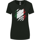 Torn Italy Flag Italians Day Football Womens Wider Cut T-Shirt Black