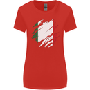 Torn Italy Flag Italians Day Football Womens Wider Cut T-Shirt Red
