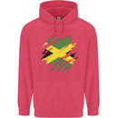 Torn Jamaican Flag Jamaica Day Football Childrens Kids Hoodie Heliconia