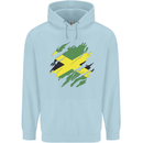 Torn Jamaican Flag Jamaica Day Football Childrens Kids Hoodie Light Blue