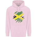 Torn Jamaican Flag Jamaica Day Football Childrens Kids Hoodie Light Pink