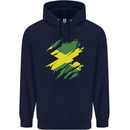 Torn Jamaican Flag Jamaica Day Football Childrens Kids Hoodie Navy Blue