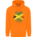Torn Jamaican Flag Jamaica Day Football Childrens Kids Hoodie Orange