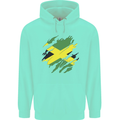 Torn Jamaican Flag Jamaica Day Football Childrens Kids Hoodie Peppermint