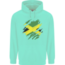Torn Jamaican Flag Jamaica Day Football Childrens Kids Hoodie Peppermint