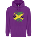 Torn Jamaican Flag Jamaica Day Football Childrens Kids Hoodie Purple