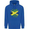 Torn Jamaican Flag Jamaica Day Football Childrens Kids Hoodie Royal Blue