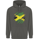 Torn Jamaican Flag Jamaica Day Football Childrens Kids Hoodie Storm Grey