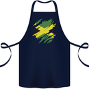 Torn Jamaican Flag Jamaica Day Football Cotton Apron 100% Organic Navy Blue