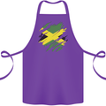 Torn Jamaican Flag Jamaica Day Football Cotton Apron 100% Organic Purple