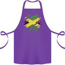 Torn Jamaican Flag Jamaica Day Football Cotton Apron 100% Organic Purple