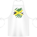 Torn Jamaican Flag Jamaica Day Football Cotton Apron 100% Organic White