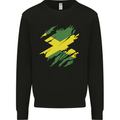 Torn Jamaican Flag Jamaica Day Football Kids Sweatshirt Jumper Black
