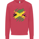 Torn Jamaican Flag Jamaica Day Football Kids Sweatshirt Jumper Heliconia