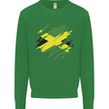Torn Jamaican Flag Jamaica Day Football Kids Sweatshirt Jumper Irish Green
