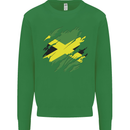 Torn Jamaican Flag Jamaica Day Football Kids Sweatshirt Jumper Irish Green