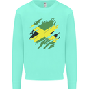 Torn Jamaican Flag Jamaica Day Football Kids Sweatshirt Jumper Peppermint