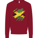 Torn Jamaican Flag Jamaica Day Football Kids Sweatshirt Jumper Red