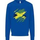 Torn Jamaican Flag Jamaica Day Football Kids Sweatshirt Jumper Royal Blue